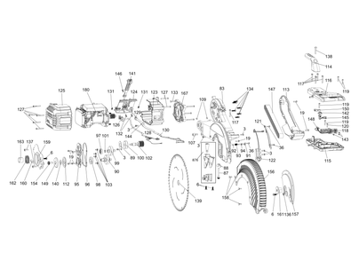 Exploded Diagram D Diagram and Parts List for Type 21 DeWALT Table Saw