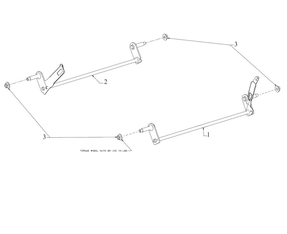 Axles Diagram and Parts List for (18A-U2C2738)(2022) DeWALT Lawn Mower