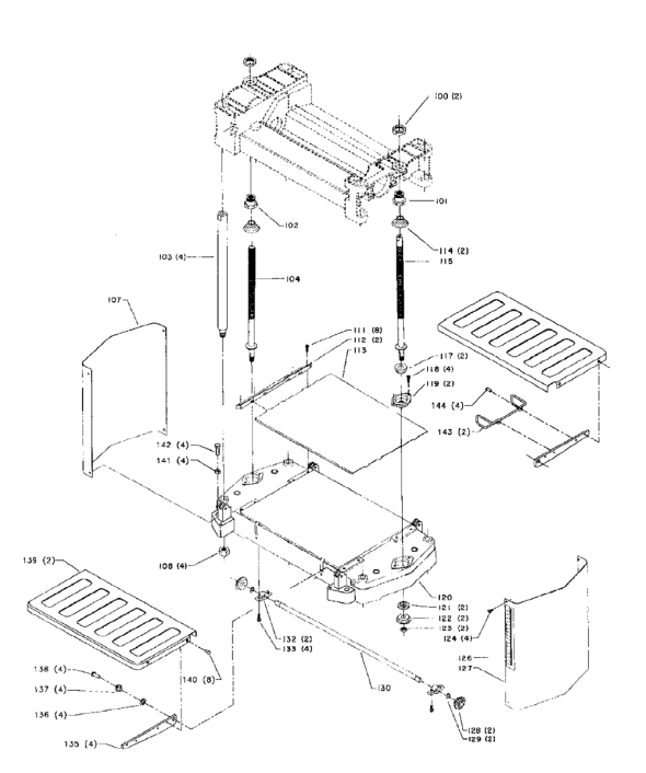 Delta Tp300 Diagram and Parts List for  Delta Planer Jointer