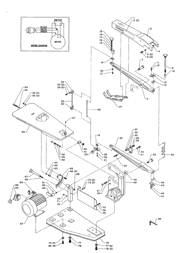 Delta 40-150 Diagram and Parts List for 40-150  Delta Saw