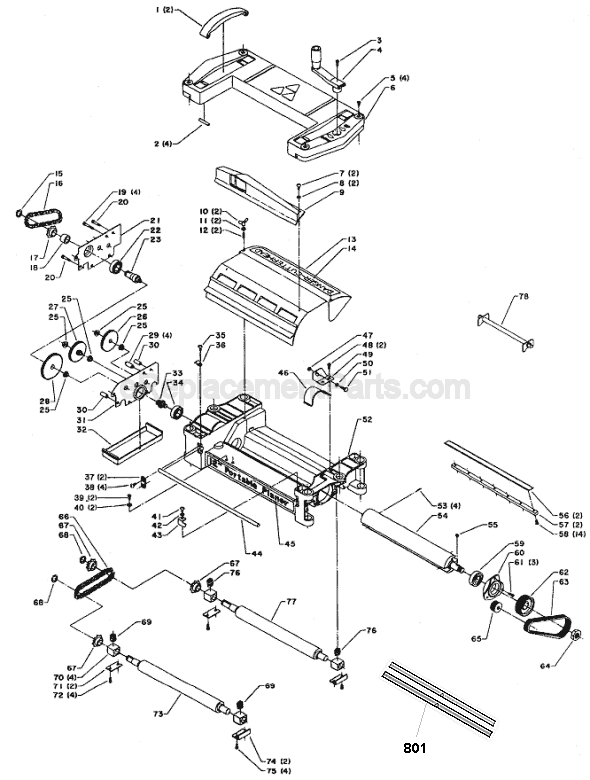 Page A Diagram and Parts List for Type 1 Delta Planer Jointer