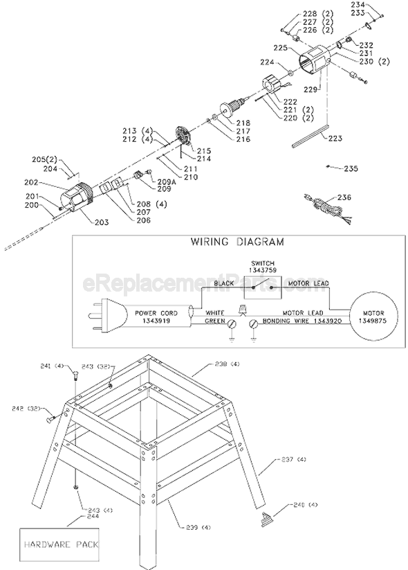 Page C Diagram and Parts List for Type 2 Delta Planer Jointer