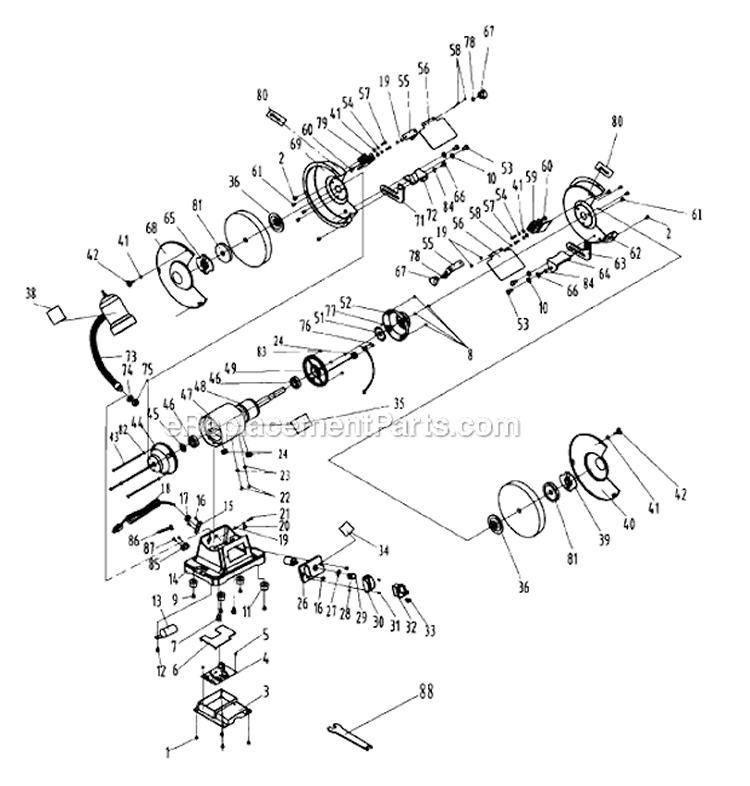 Page A Diagram and Parts List for Type 1 Delta Angle Grinder