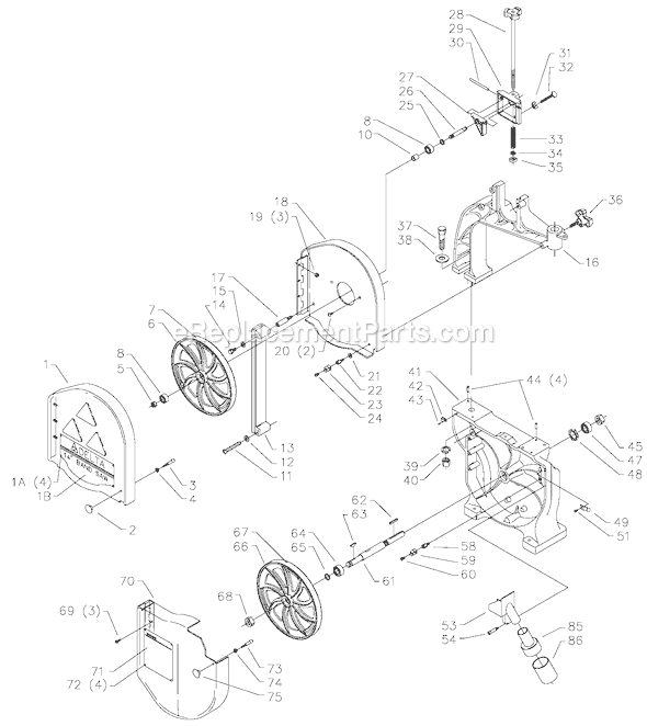 Page A Diagram and Parts List for Type 1 Delta Band Saw