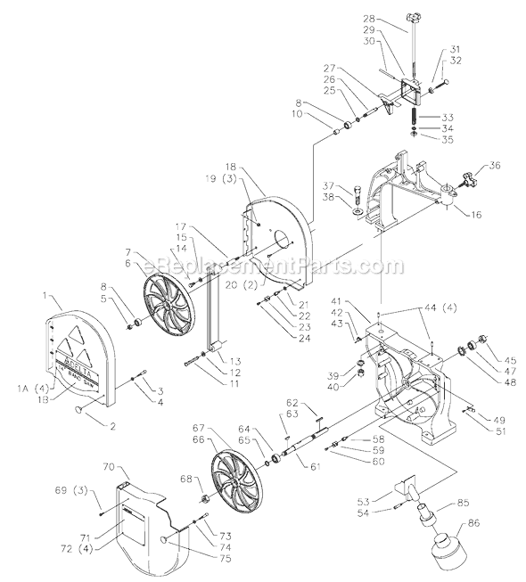 Page A Diagram and Parts List for Type 1 Delta Band Saw