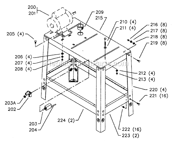 Page C Diagram and Parts List for Type 1 Delta Band Saw