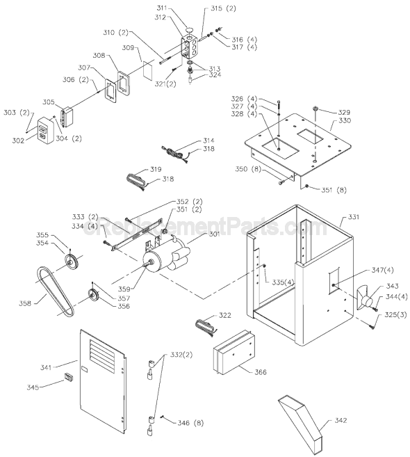 Page C Diagram and Parts List for Type 1 Delta Band Saw