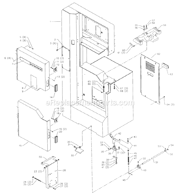 Page A Diagram and Parts List for Type 2 Delta Band Saw