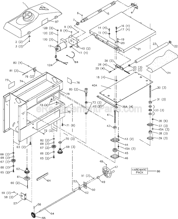 Page A Diagram and Parts List for Type 2 Delta Belt or Drum Sander