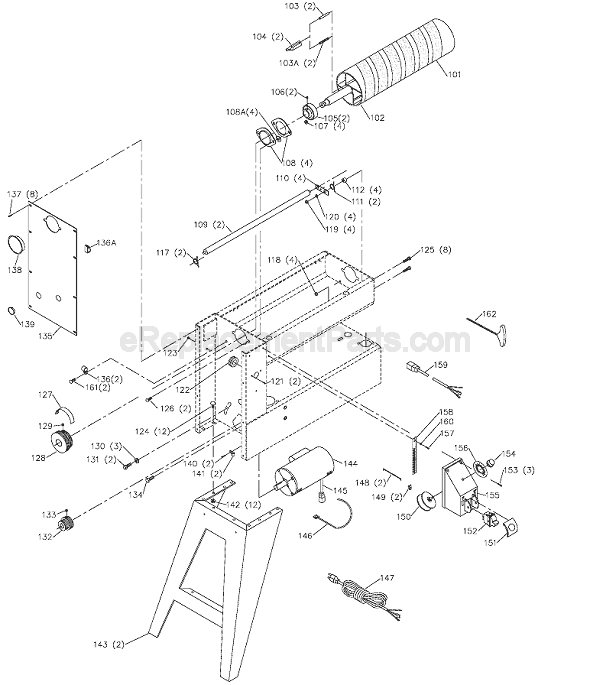 Page B Diagram and Parts List for Type 2 Delta Belt or Drum Sander