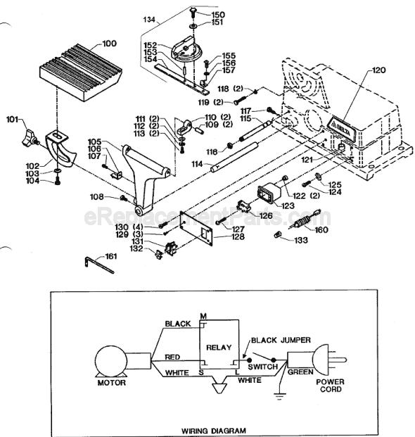 Page B Diagram and Parts List for Type 1 Delta Sander Polisher