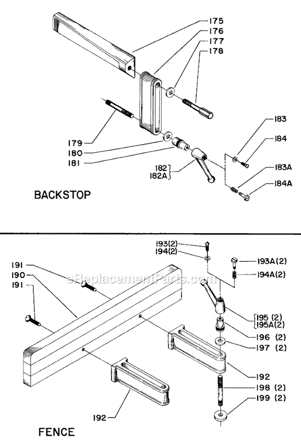 Page C Diagram and Parts List for Type 1 Delta Sanding Table