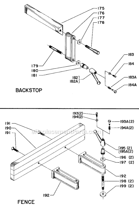 Page C Diagram and Parts List for Type 1 Delta Sanding Table