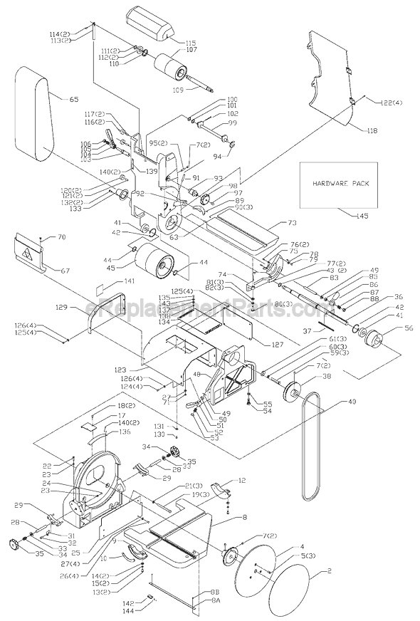 Page A Diagram and Parts List for  Delta Belt or Drum Sander
