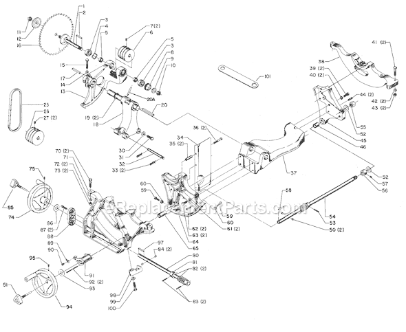 Page A Diagram and Parts List for Type 1 Delta Table Saw
