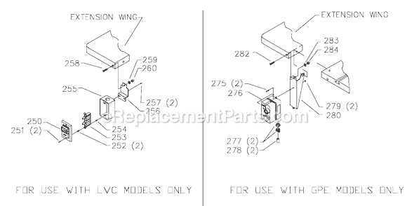 Page C Diagram and Parts List for Type 2 Delta Table Saw