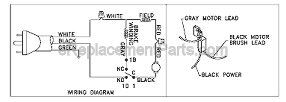 Page C Diagram and Parts List for Type 3 Delta Miter Saw
