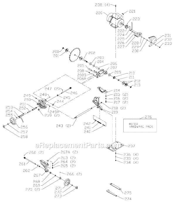 Page B Diagram and Parts List for Type 1 Delta Table Saw