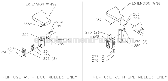 Page C Diagram and Parts List for Type 2 Delta Table Saw