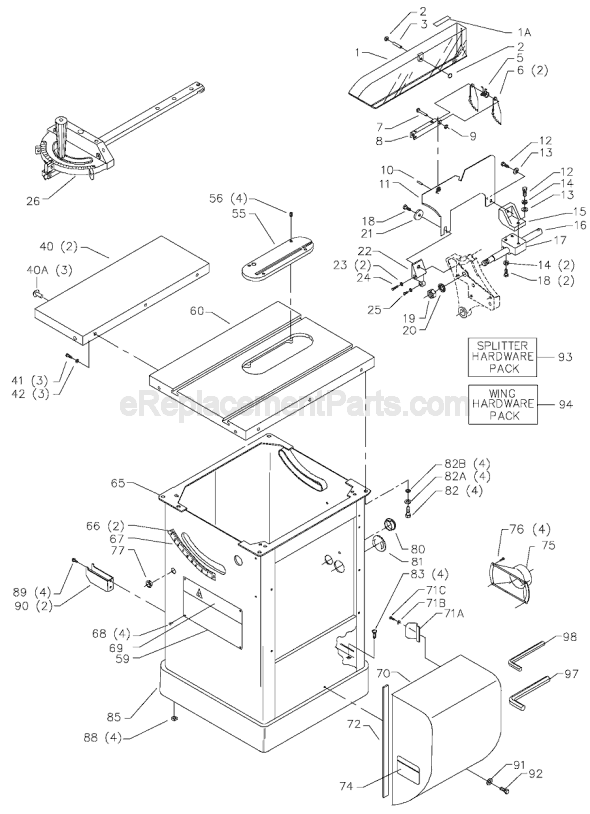 Page A Diagram and Parts List for Type 1 Delta