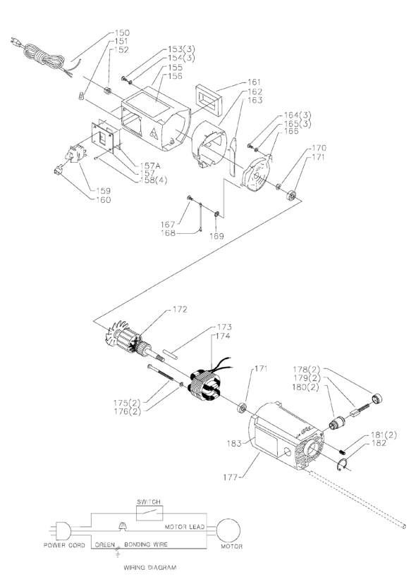 Delta Tp305 Type-1 Diagram and Parts List for Type-1 Delta Planer Jointer