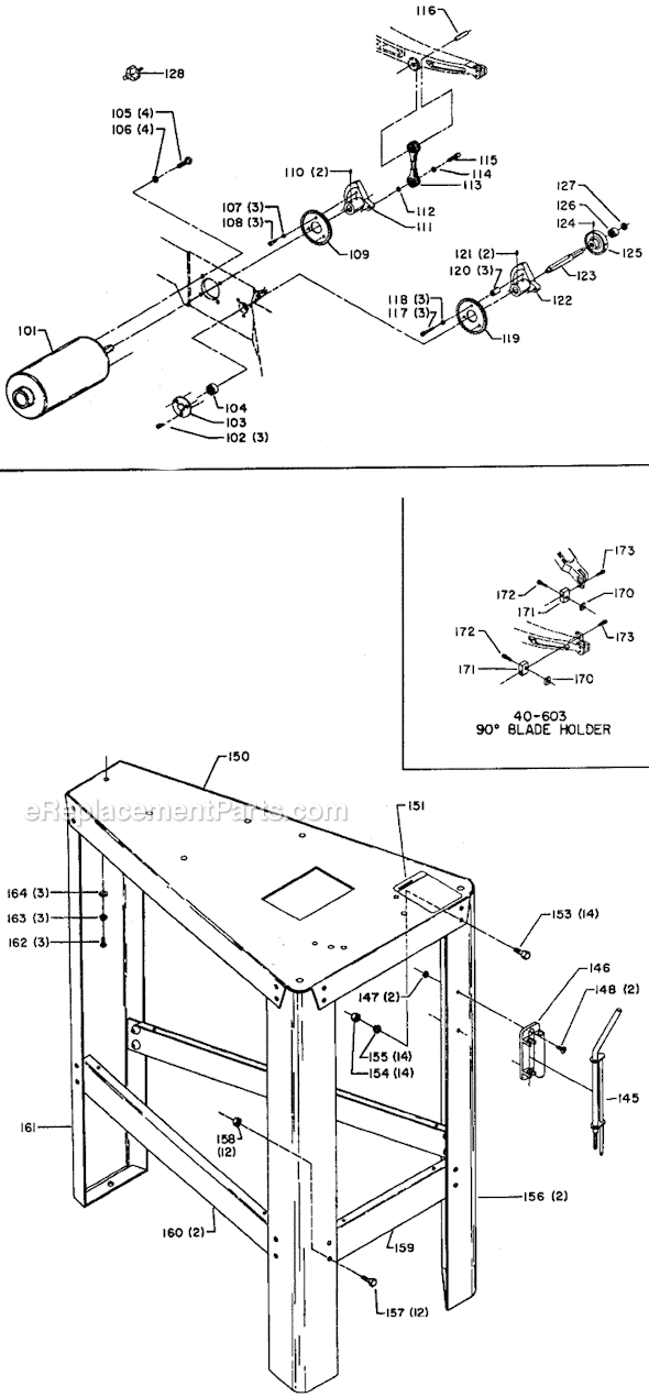 Page B Diagram and Parts List for Type 2 Delta Scroll Saw
