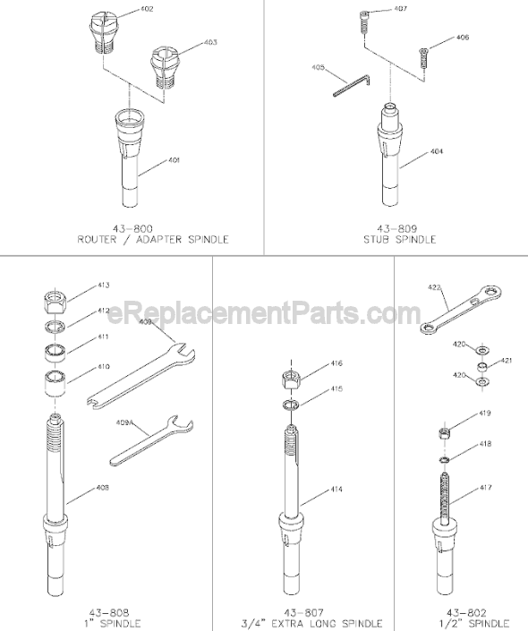 Page C Diagram and Parts List for Type 1 Delta Shaper