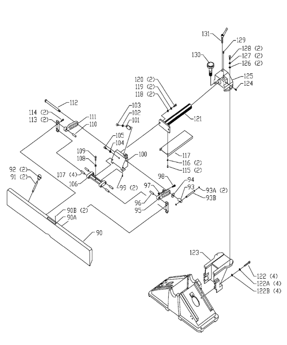 Delta 37-196 Diagram and Parts List for  Delta Planer Jointer