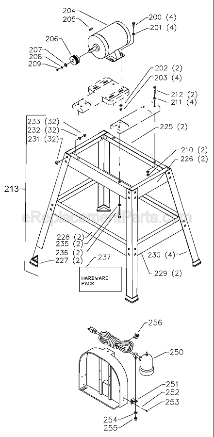 Page C Diagram and Parts List for Type 1 Delta Band Saw