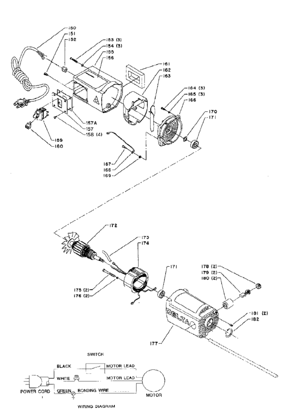 Delta Tp300 Diagram and Parts List for  Delta Planer Jointer