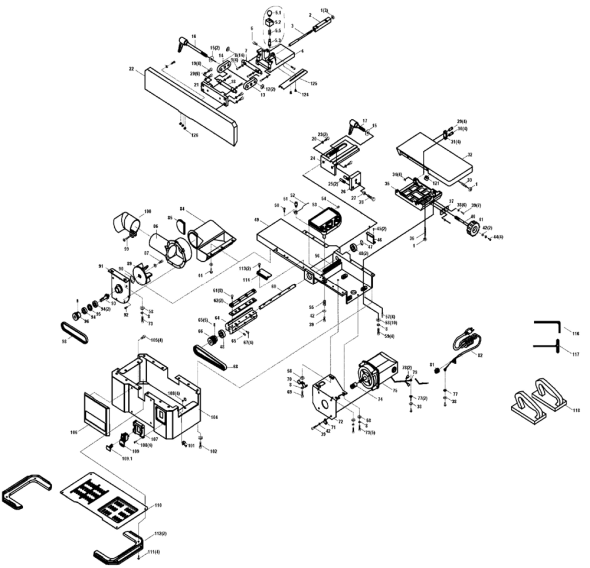 Delta 37-071 Type-1 Diagram and Parts List for Type-1 Delta Planer Jointer