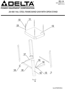 Diagram 5 Diagram and Parts List for  Delta Band Saw