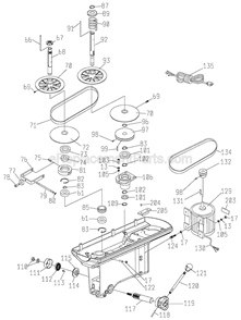 Page B Diagram and Parts List for  Delta Drill Press