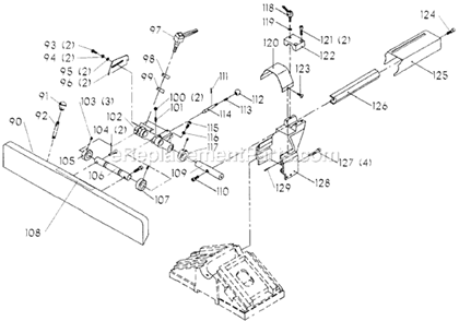 Page B Diagram and Parts List for Type 1 Delta Planer Jointer
