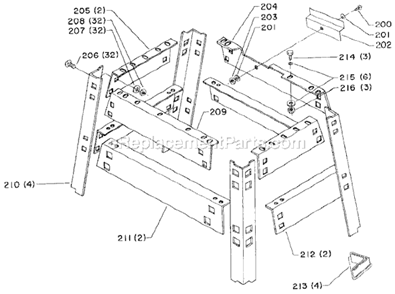 Page B Diagram and Parts List for Type 1 Delta Planer Jointer