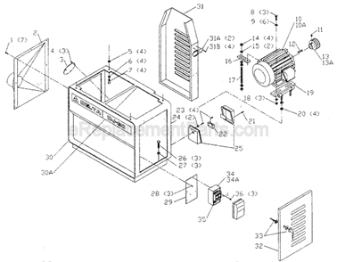 Page A Diagram and Parts List for  Delta Planer Jointer