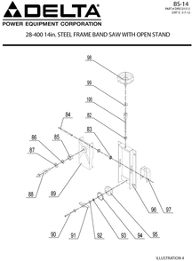 Diagram 6 Diagram and Parts List for  Delta Band Saw