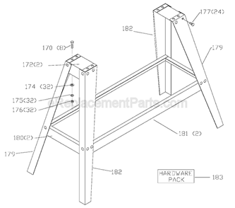 Page B Diagram and Parts List for Type 1 Delta Lathe