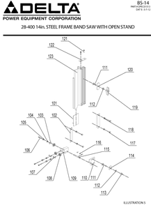 Diagram 1 Diagram and Parts List for  Delta Band Saw