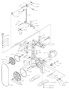 Page A Diagram and Parts List for Type 1 Delta Band Saw