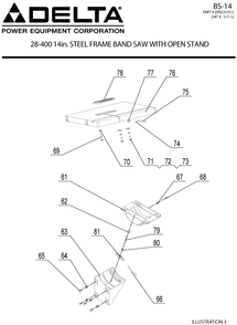 Diagram 4 Diagram and Parts List for  Delta Band Saw