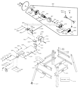Page B Diagram and Parts List for Type 1 Delta Table Saw