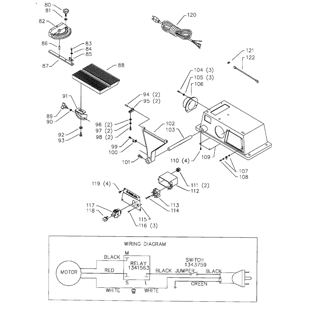 Base Assy/Wiring Diagram Diagram and Parts List for UP Delta Sander Grinder