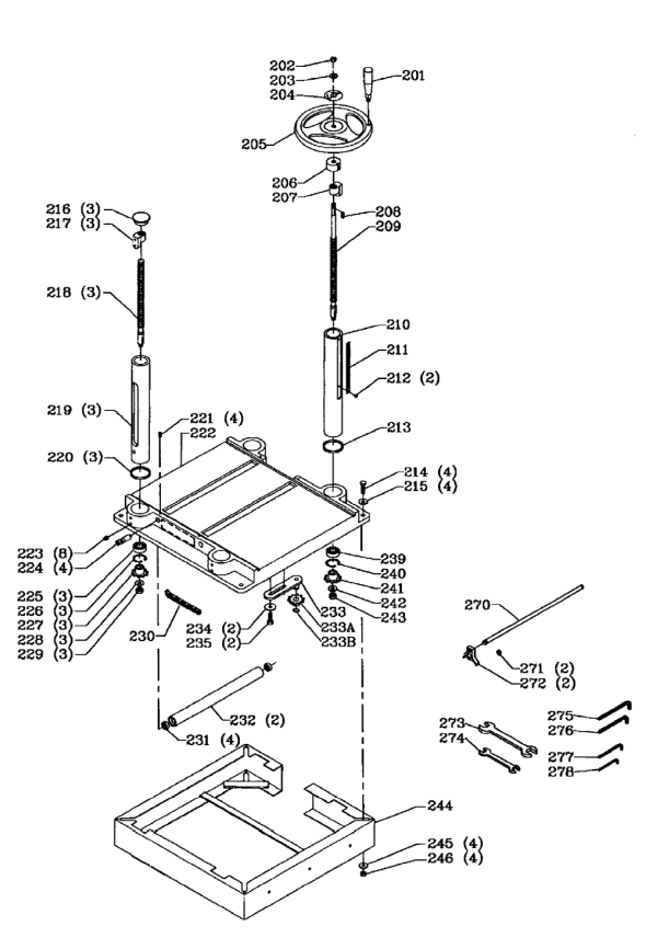 Delta 22-675 Diagram and Parts List for  Delta Planer Jointer
