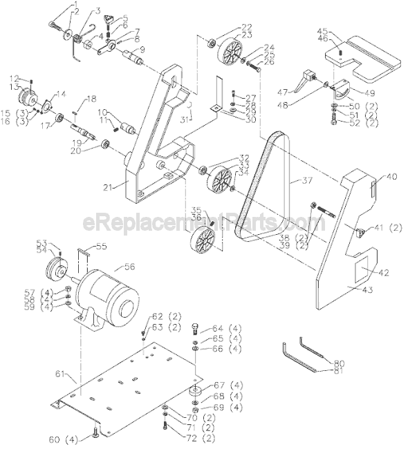 Page A Diagram and Parts List for Type 1 Delta Belt or Drum Sander