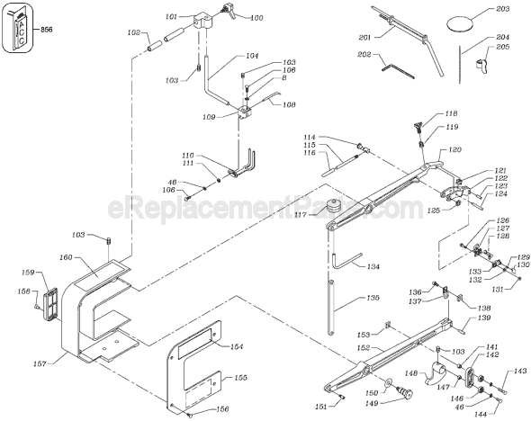 Page B Diagram and Parts List for Type 1 Delta Scroll Saw