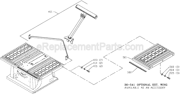 Page D Diagram and Parts List for Type 1 Delta Table Saw