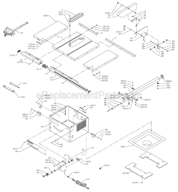 Page A Diagram and Parts List for Type 1 Delta
