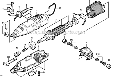 Part Location Diagram of 2615302217 Bosch Tool BRUSH CAP SET
