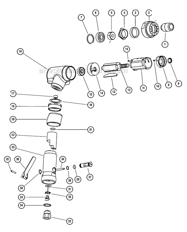 Page B Diagram and Parts List for  Dynabrade Bandfile